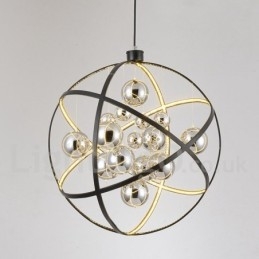 Átmérő 50cm 80cm Vintage Globe csillár rozsdás színű függőlámpa