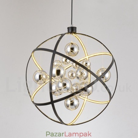 Átmérő 50cm 80cm Vintage Globe csillár rozsdás színű függőlámpa Átmérő 50cm 80cm Vintage Globe csillár rozsdás színű függőlámpa