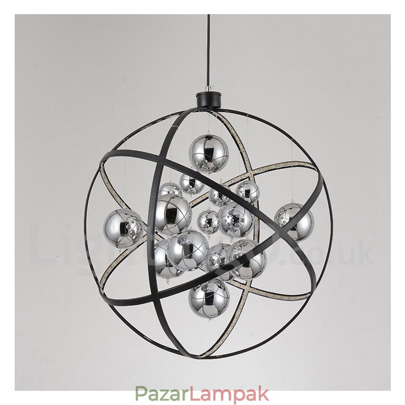Átmérő 50cm 80cm Vintage Globe csillár rozsdás színű függőlámpa