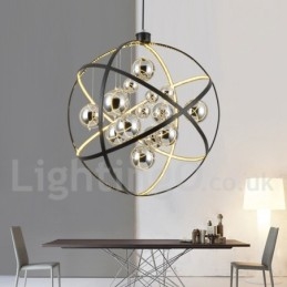 Átmérő 50cm 80cm Vintage Globe csillár rozsdás színű függőlámpa