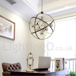 Átmérő 50cm 80cm Vintage Globe csillár rozsdás színű függőlámpa