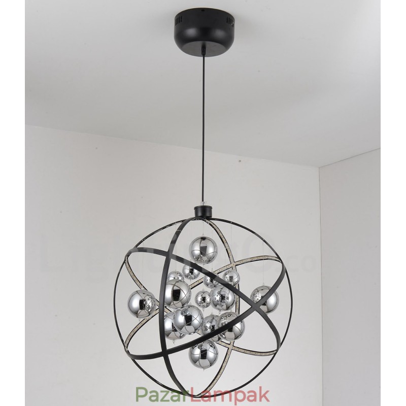 Átmérő 50cm 80cm Vintage Globe csillár rozsdás színű függőlámpa