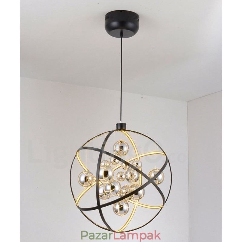 Átmérő 50cm 80cm Vintage Globe csillár rozsdás színű függőlámpa