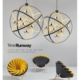 Átmérő 50cm 80cm Vintage Globe csillár rozsdás színű függőlámpa