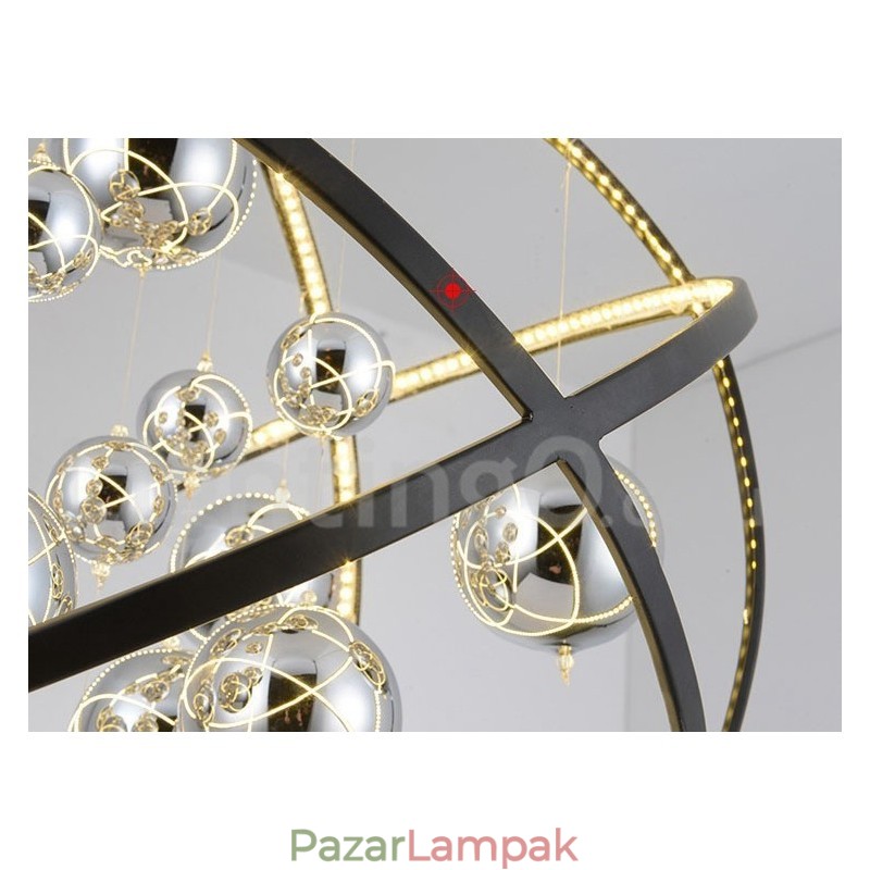 Átmérő 50cm 80cm Vintage Globe csillár rozsdás színű függőlámpa