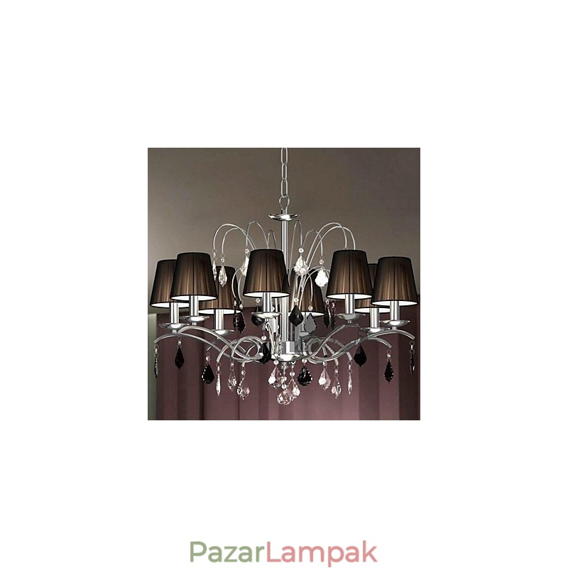 Szövet lámpaernyő Crystal csillár 8 Lights