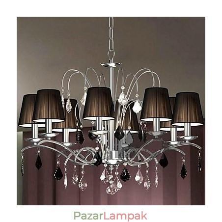 Szövet lámpaernyő Crystal csillár 8 Lights