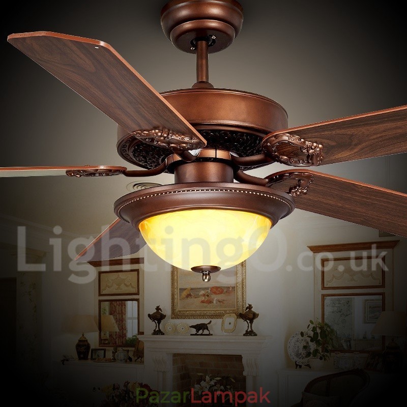 48" 52" Country Retro Rusztikus Lodge Vintage mennyezeti ventilátor