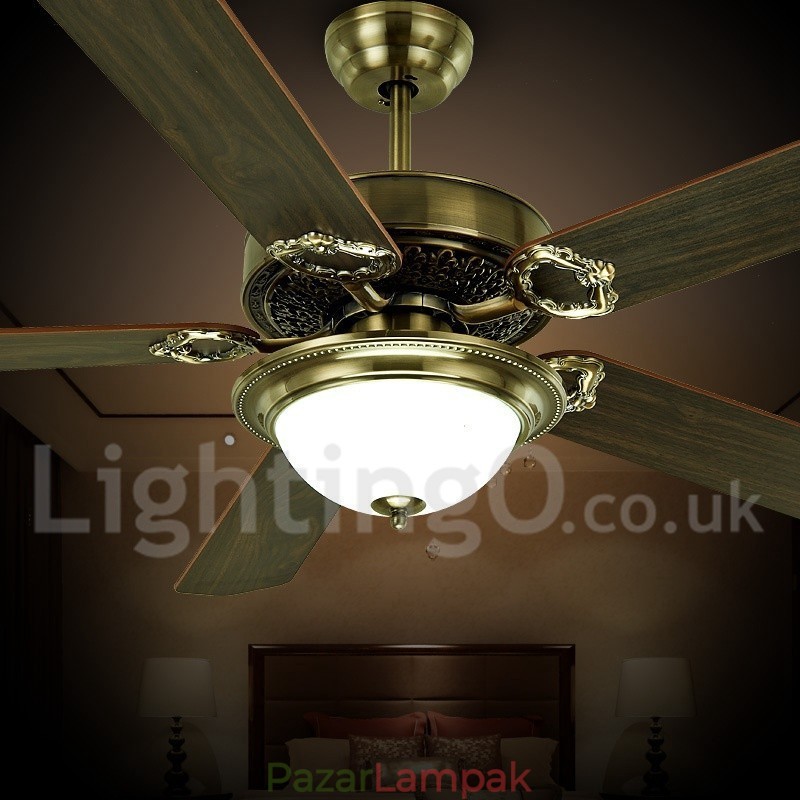 48" 52" Country Retro Rusztikus Lodge Vintage mennyezeti ventilátor