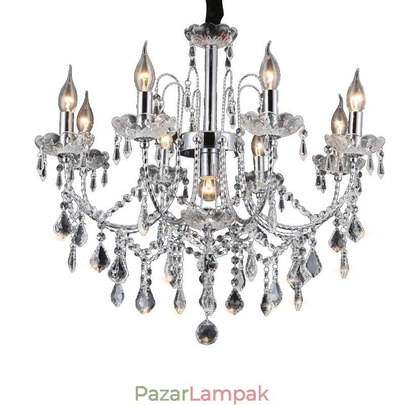 Elegáns kristálycsillár 9 lámpával