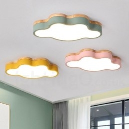 Macaron többszínű modern kortárs acél süllyesztett fa mennyezeti lámpa