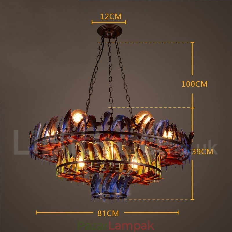 Retro Steel Lighting Store Függesztett csillárlámpa