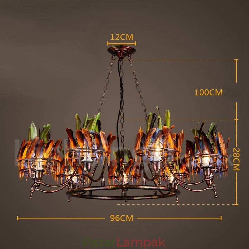 Retro Steel Lighting Store Függesztett csillárlámpa