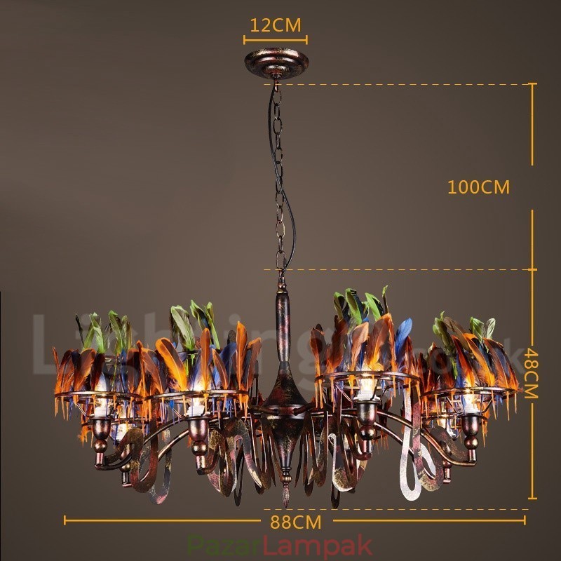 Retro Steel Lighting Store Függesztett csillárlámpa
