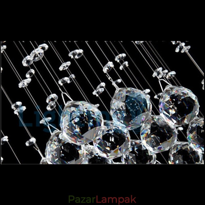 Modern, modern csillár süllyeszthető függőlámpa kristály esőcsepp lámpa