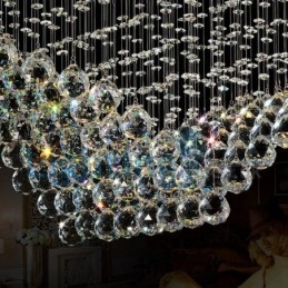 Modern, modern csillár süllyeszthető függőlámpa kristály esőcsepp lámpa