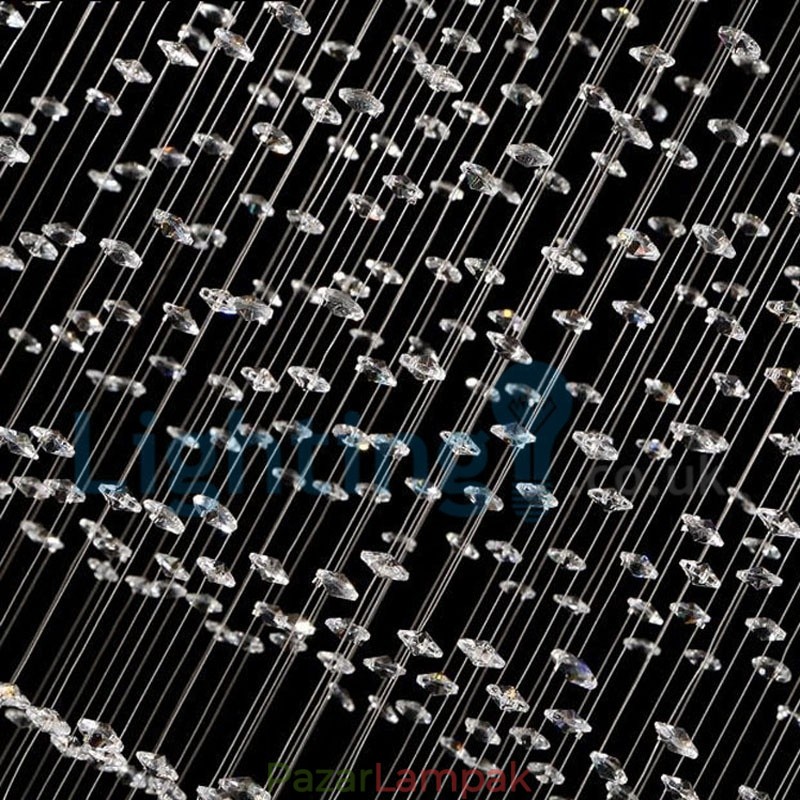 Modern, modern csillár süllyeszthető függőlámpa kristály esőcsepp lámpa