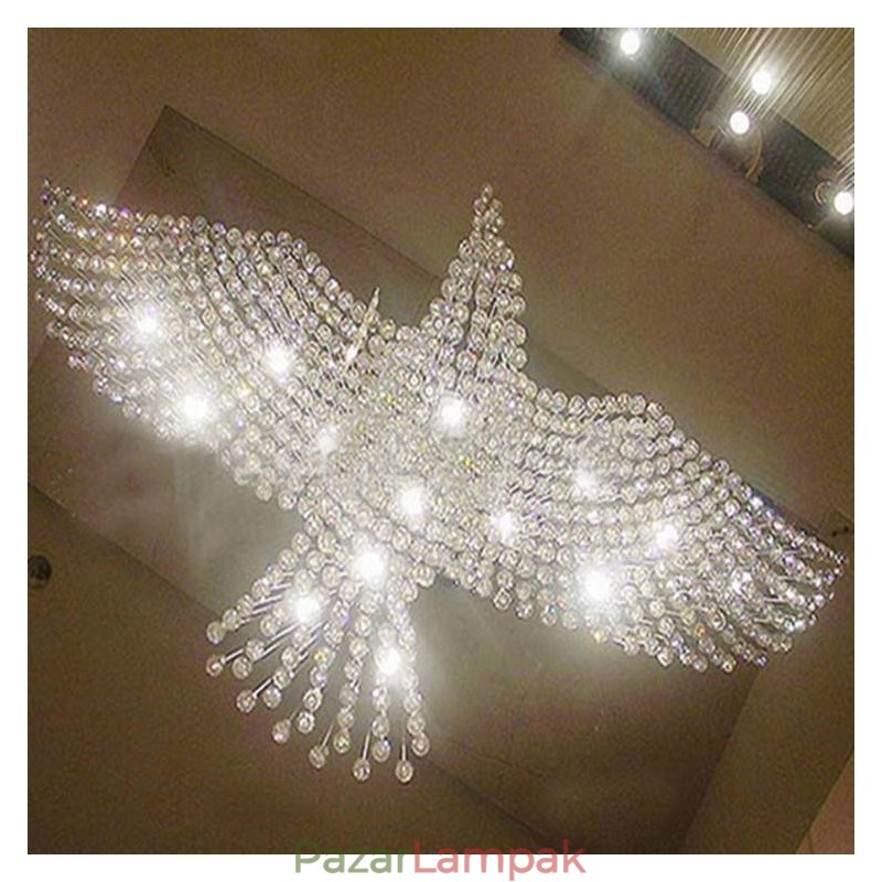 Modern, modern csillár süllyeszthető függőlámpa kristály esőcsepp lámpa