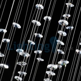 Modern, modern csillár süllyeszthető függőlámpa kristály esőcsepp lámpa