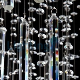 Modern, modern csillár süllyeszthető függőlámpa kristály esőcsepp lámpa