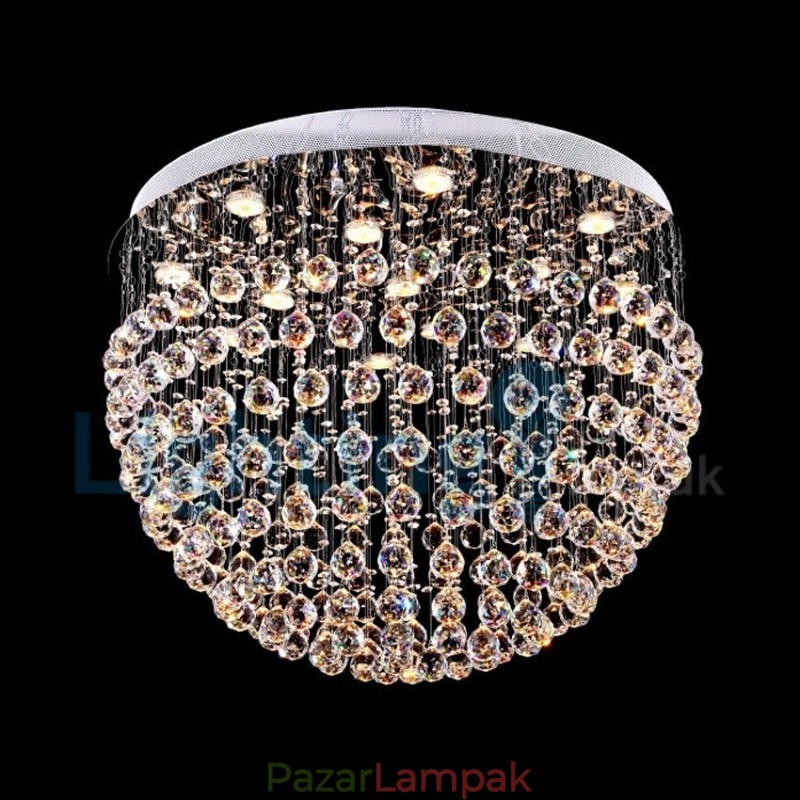 Modern, modern csillár süllyeszthető függőlámpa kristály esőcsepp lámpa