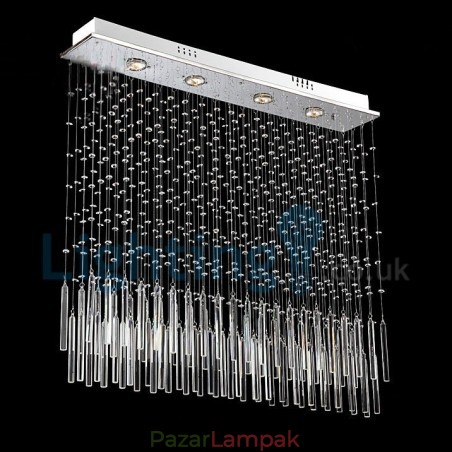 Modern, modern csillár süllyeszthető függőlámpa kristály esőcsepp lámpa