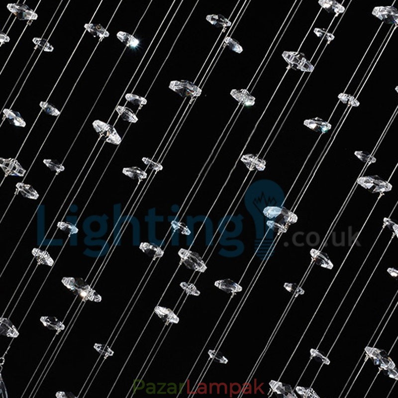 Modern, modern csillár süllyeszthető függőlámpa kristály esőcsepp lámpa