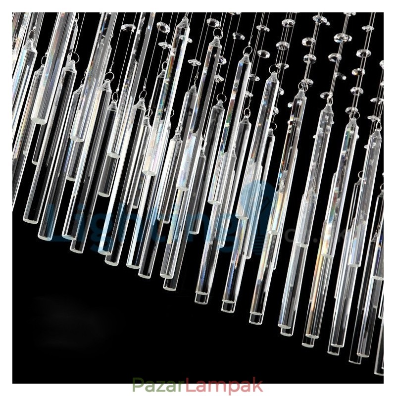 Modern, modern csillár süllyeszthető függőlámpa kristály esőcsepp lámpa