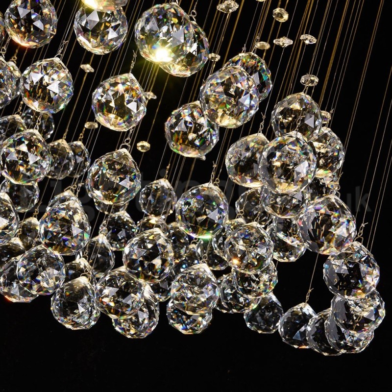 Modern, modern csillár süllyeszthető függőlámpa kristály esőcsepp lámpa