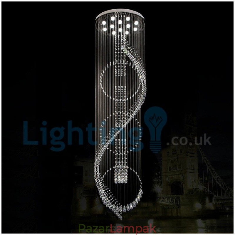 Modern, modern csillár süllyeszthető függőlámpa kristály esőcsepp lámpa