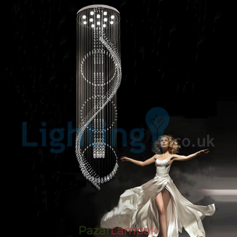 Modern, modern csillár süllyeszthető függőlámpa kristály esőcsepp lámpa