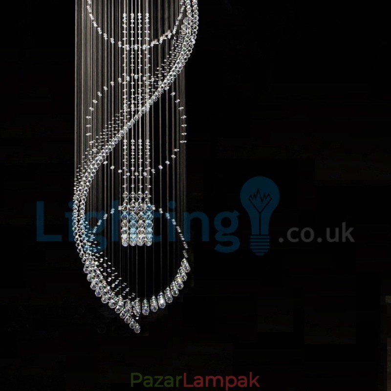 Modern, modern csillár süllyeszthető függőlámpa kristály esőcsepp lámpa