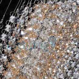 Modern, modern csillár süllyeszthető függőlámpa kristály esőcsepp lámpa