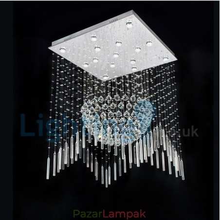 Modern, modern csillár süllyeszthető függőlámpa kristály esőcsepp lámpa Modern, modern csillár süllyeszthető függőlámpa kristály esőcsepp lámpa