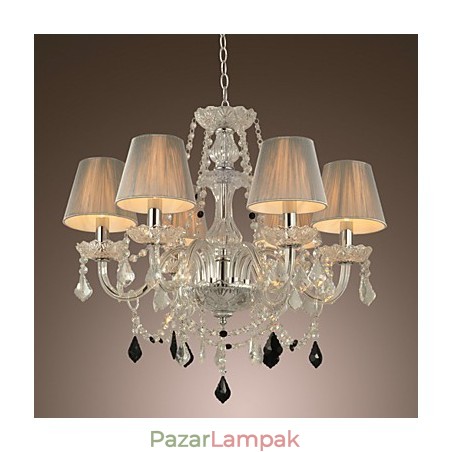 Csillár kristály luxus modern 1 szintes nappali 6 lámpával Csillár kristály luxus modern 1 szintes nappali 6 lámpával