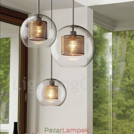 Modern, minimalista skandináv stílusú dekoráció Cafe üveggolyós egyfejű függőlámpa Modern, minimalista skandináv stílusú dekoráció Cafe üveggolyós egyfejű függőlámpa
