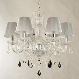 Csillár kristály luxus modern 1 szintes nappali 6 lámpával