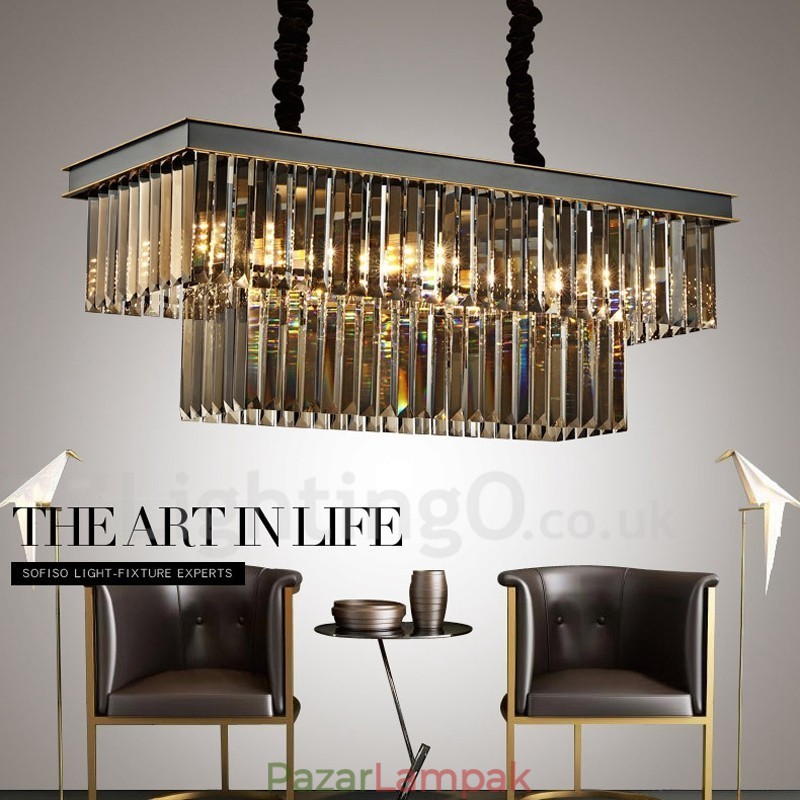 Retro Crystal Pendant Light Cafe Kiállítóterem