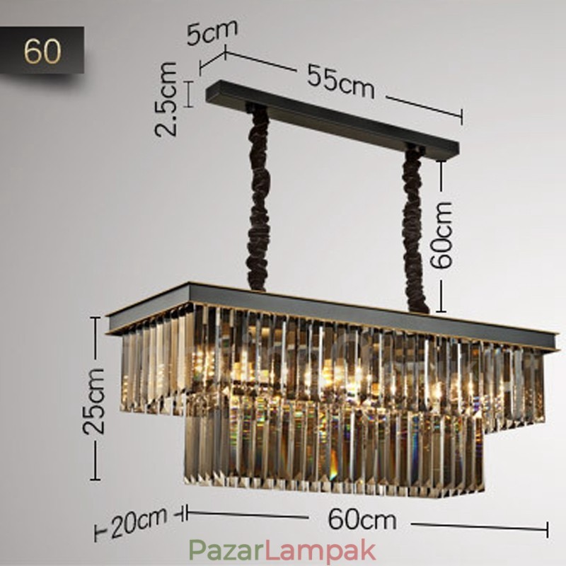 Retro Crystal Pendant Light Cafe Kiállítóterem