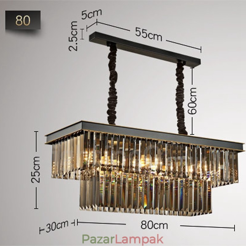 Retro Crystal Pendant Light Cafe Kiállítóterem