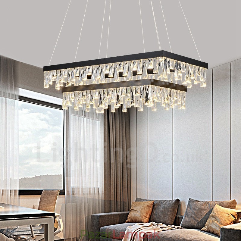 Nordic Crystal függőlámpa Négyszögletes hangulatú függőlámpa Posztmodern világítás
