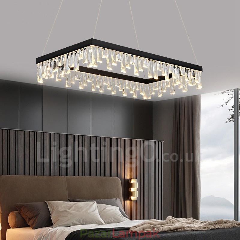Nordic Crystal függőlámpa Négyszögletes hangulatú függőlámpa Posztmodern világítás