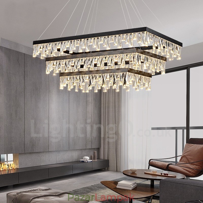 Nordic Crystal függőlámpa Négyszögletes hangulatú függőlámpa Posztmodern világítás