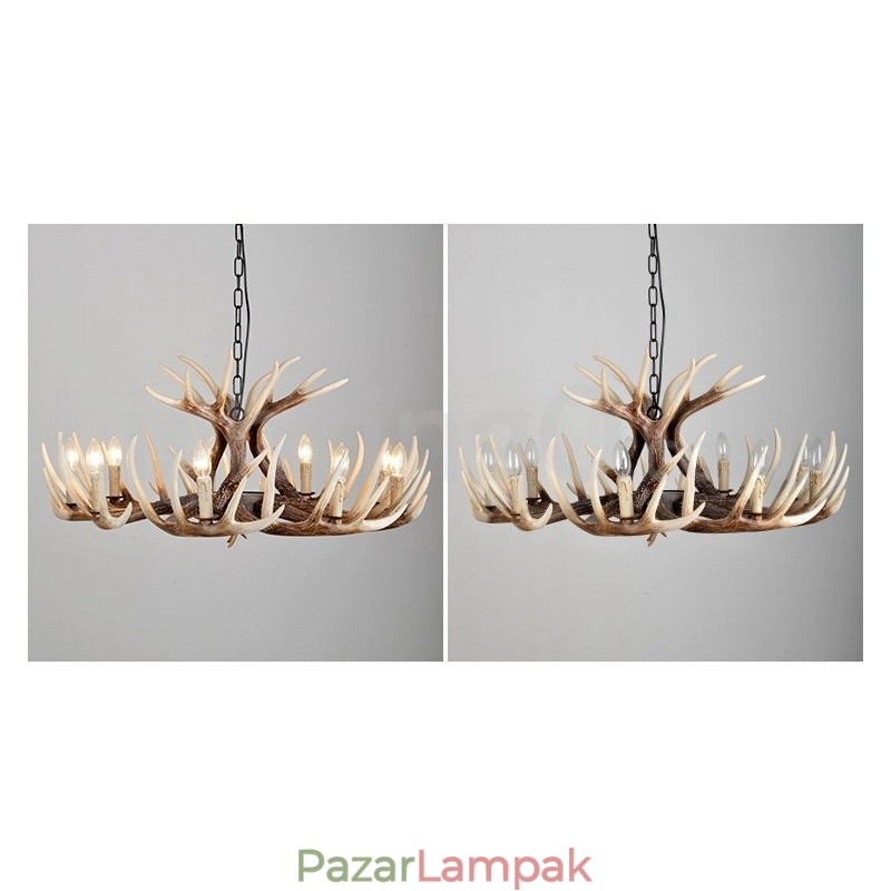 9 Világos rusztikus művészi retro agancs vintage csillár