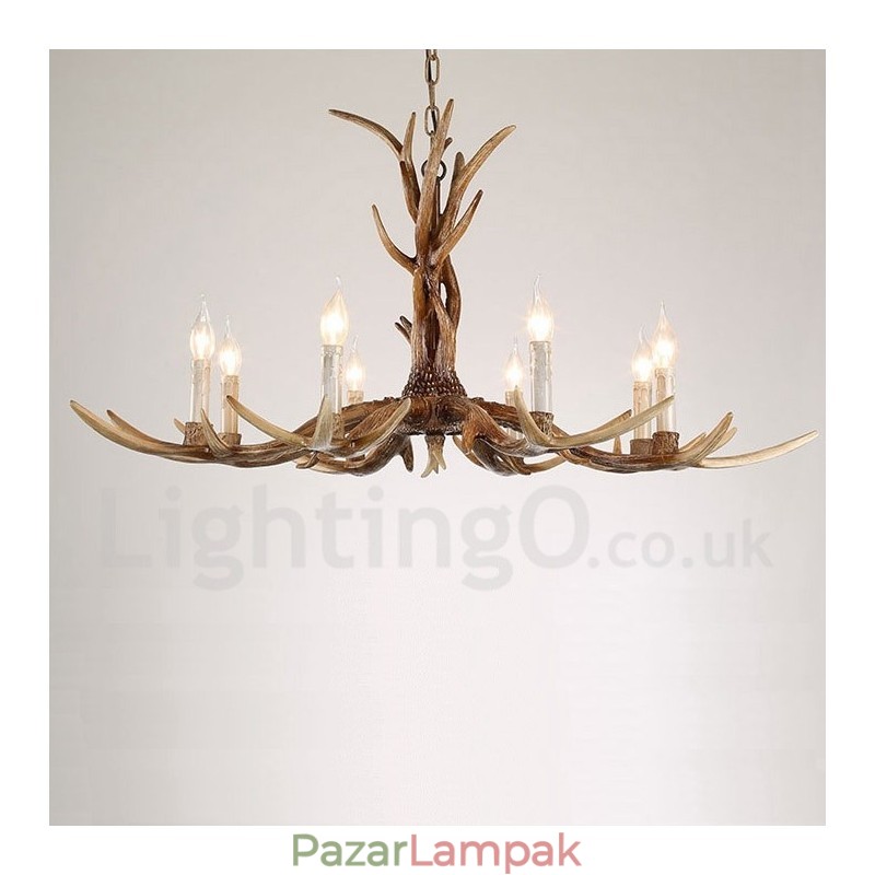 8 Világos rusztikus művészi retro agancs vintage gyertyacsillár