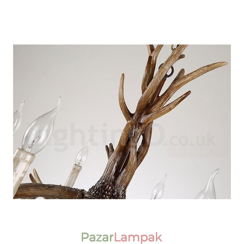 8 Világos rusztikus művészi retro agancs vintage gyertyacsillár