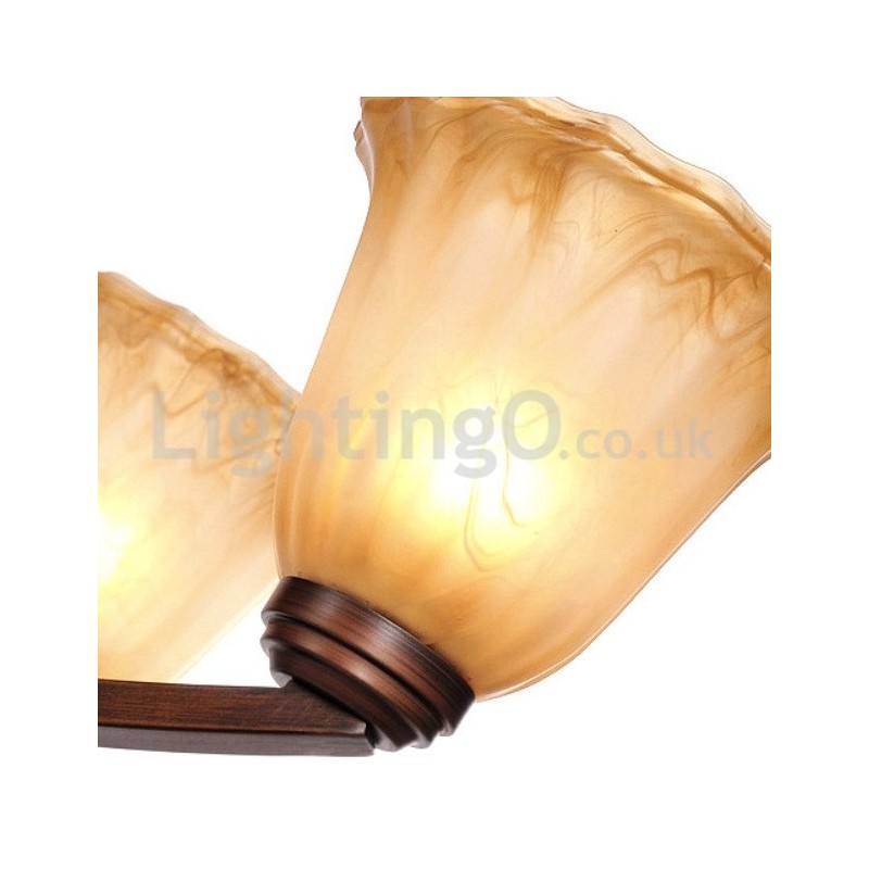 Rusztikus 6 izzós Üveg Lámpabúra Rozsdamentes csillár