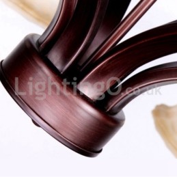 Rusztikus 6 izzós Üveg Lámpabúra Rozsdamentes csillár