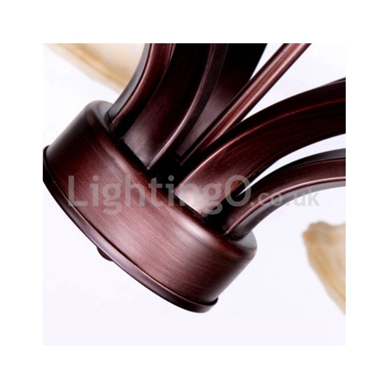 Rusztikus 6 izzós Üveg Lámpabúra Rozsdamentes csillár