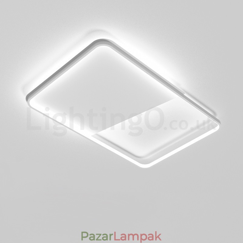 Modern, minimalista ultravékony, 5 cm-es alumínium téglalap süllyesztett mennyezeti lámpák